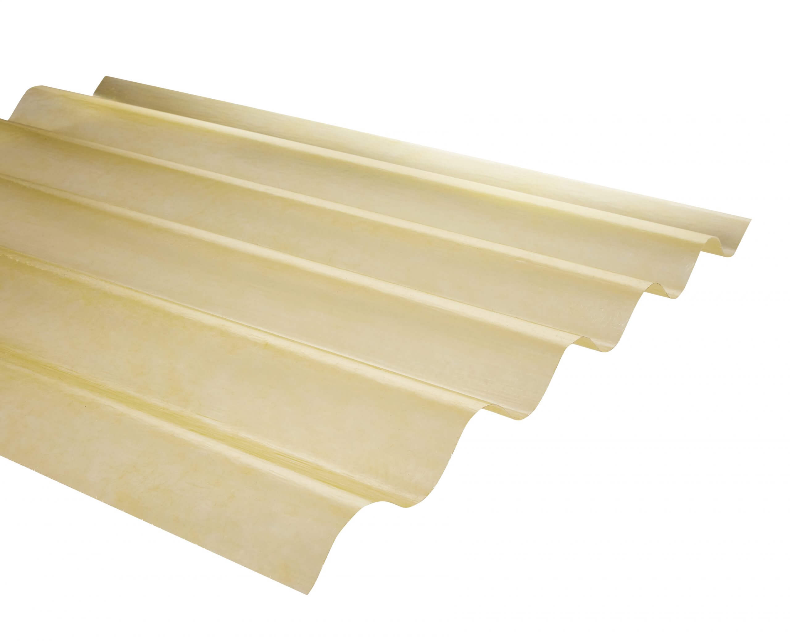 Plancha Fibra de Vidrio (FRP) Onda Zinc P5 0.92m x 1.22m x 0.5mm Amarillo