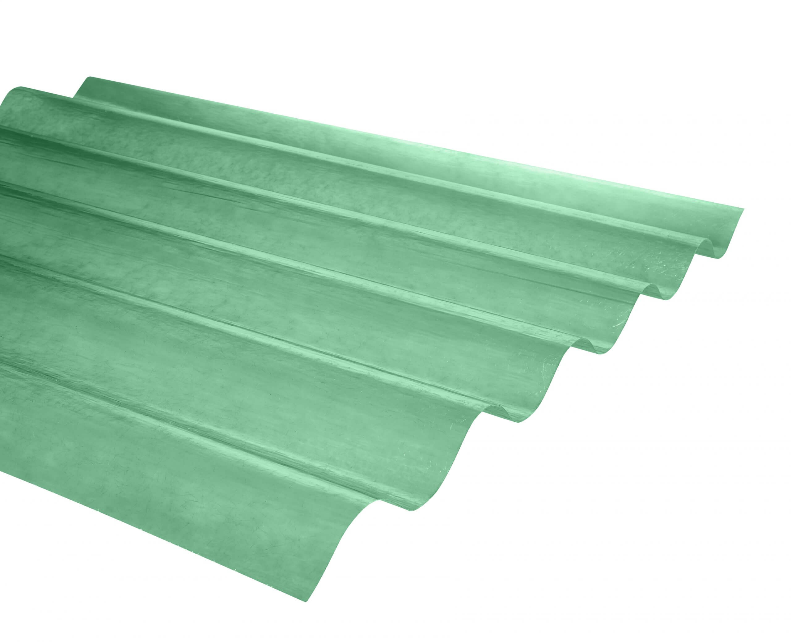 Plancha Fibra de Vidrio (FRP) Onda Zinc P5 0.92m x 1.22m x 0.5mm Verde
